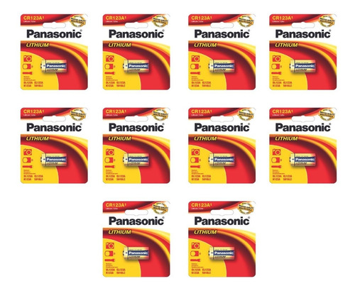 10 Pilas Litio Panasonic Cr123a 3v