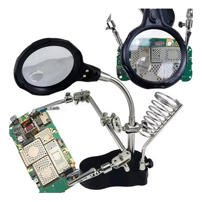 Lupa Con Base De Pinza De Luz Led Para Soldar Reparación | MercadoLibre