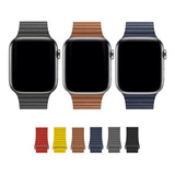 Pulseira Couro Loop Para Apple Watch 44mm 45mm 42mm Magnétic