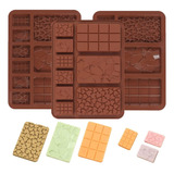 Molde Silicon Barras Tabletas 3 Chocolates - Jabón Artesanal