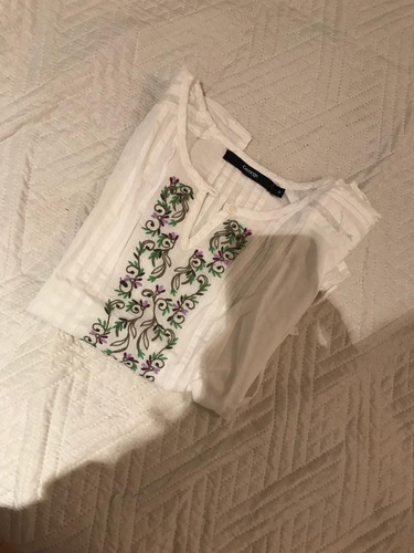 Camisa Niña Bordada Blanca Sin Mangas T6 Marca George