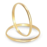 Aliança Casamento Fina 1mm Em Tradicional 18k/750 Ouro