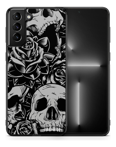 Funda Para Galaxy Tpu Calaveras Y Rosas Todos Los Modelos