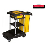 Carro Limpeza Rubbermaid C/ Bolsa + 2balde + Placa Grátis