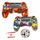 Kit 2 Fundas Para Control De Ps4 Con Grips Protector 11