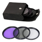 Kit Filtros Ø55mm Uv Cpl Fld Para Lente Nikon Sony Canon