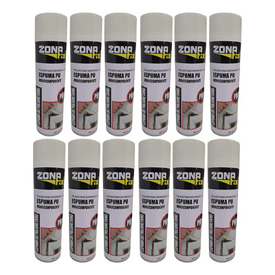 Kit X12 Sellador Espuma Poliuretano Expandido Zonafix 500ml | Envío gratis