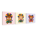 Cuadros Canvas Muñecas Mexicanas Cuarto Niña Decorativos 