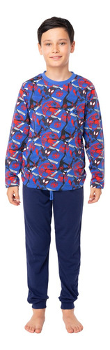 Pijama Largo Niño Invierno Algodón Spider-man.