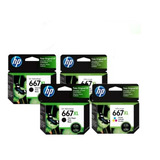 Kit 4 Cartucho Tinta Hp 667xl 2 Negro Y 2 Tricolor Original