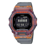 Reloj Casio G-shock Gbd-200sm-1a5dr Color De La Correa Gris Color Del Bisel Naranjado Color Del Fondo Negro