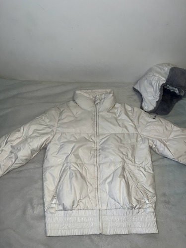 Campera Abrigada Columbia Original Blanca Niña 10-12