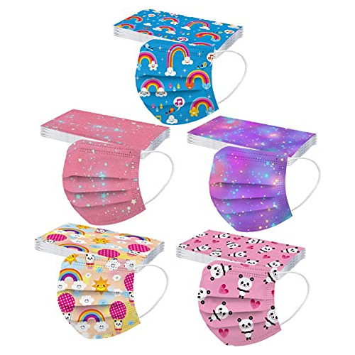 Cookinty 50 Unids Tie-dye Estrellas Patrón Niños Mascarilla 