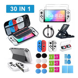 Kit Accesorios Para Nintendo Switch Oled Funda Estuche 30pzs