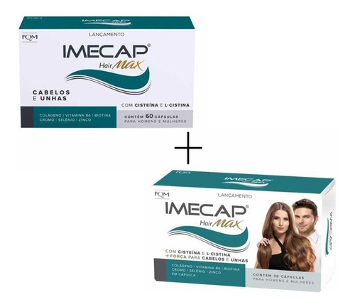 Imecap Hair Max Kit Com 90 Capsulas + 10 Capsulas Gratis 