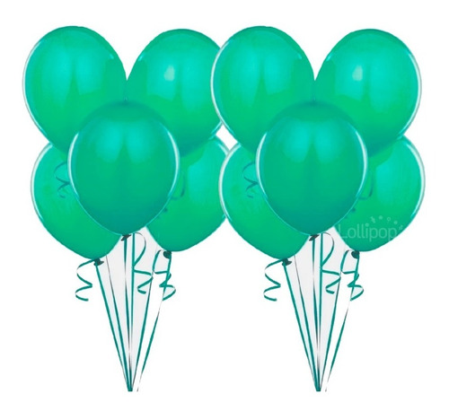 Globos Verdes Perlados  X 25 U - Lollipop