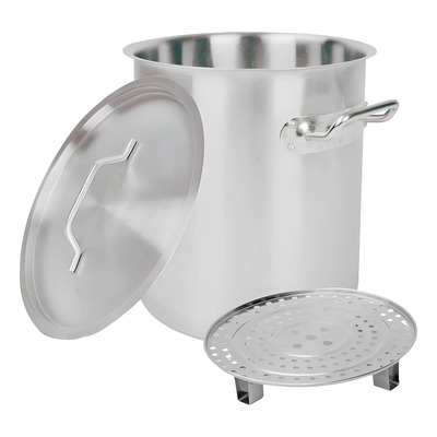 Vaporera 100 Lts. Acero Inoxidable 304 Calibre 18\u002F10 Grado Alimenticio, 50cm diámetro x 50cm alto, Uso Industrial Profesional, Extra-Gruesa, Acabado Cepillado. | Meses sin interés