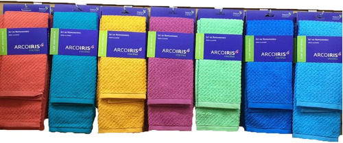 Pack X2 Repasadores De Toalla Arco Iris %100 Algodon