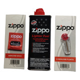 Kit De Cuidado Zippo Gas 118 Ml, 1 Mecha Y 6 Piedras