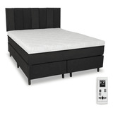 Cama Box Colchão Magnético Bio Quântico Cabeceira King Size Cor Preto