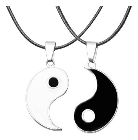 Collar Hombre Mujer Yin Yang Parejas Distancia Amigos 2 En 1