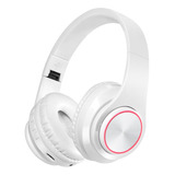 Audífono Inalámbrico Diadema B39 Bluetooth 5.0 Con Luz Fm Tf Color Blanco