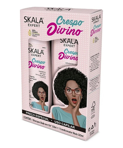 Kit Shampoo Y Acondicionador Skala Crespo Divino 650 Ml