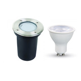 Bala Led Piso Aplique Gu10 Ip 65 + Bombillo Led Luz Blanca