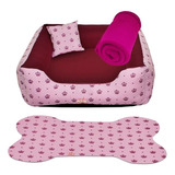 Cama Para Cachorro Caminha Pra Pet + Travesseiro + Tapete