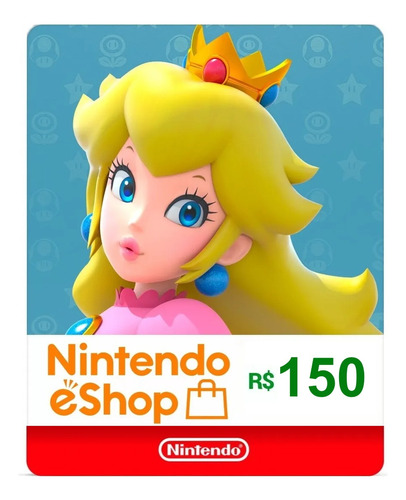 Cartão Pré-pago Nintendo Switch Eshop Brasil R$ 150 Reais