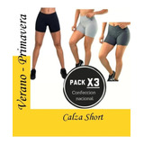 Pack 3 Calzas Shorts Corto De Algodón
