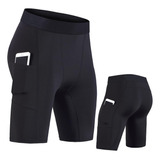 Licra Deportiva Gym Short Compresión Bolsa Celular Ejecicio