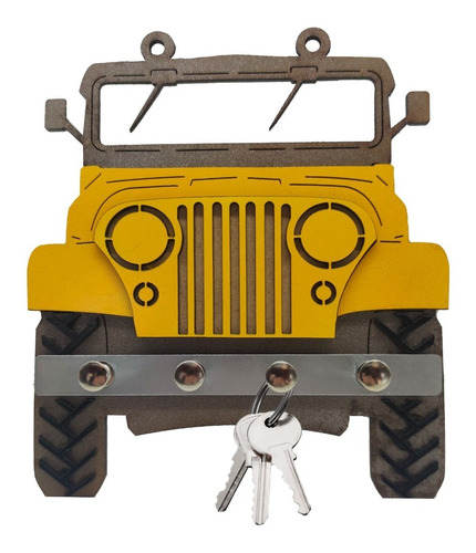 Porta Chaves Formato Carro Jeep Jipe Mdf Chaveiro Criativo