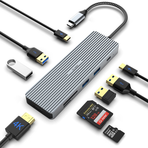 Hub Usb C 9 En 1 Hdmi 4k Lector Sd/tf , Pd Usb-c 100w