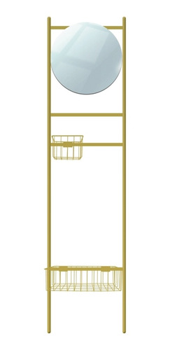 Escada Tali Multiuso Epic Dourada Com Cestos Pg 190x45cm