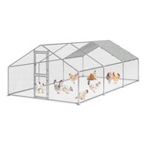 Metal Chicken Coop Outdoor Metal Walk-in Hen House With  Eem