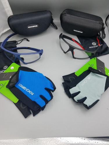 Lentes Foto-cromaticos + Guantes Rockbros Kit Ciclismo