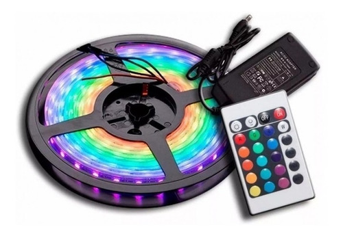 Kit Completo Tira Luces Led 5050 Rgb + Control + Fuente Piu