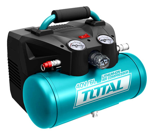 Compresor Inalambrico Sin Aceite Total 6 Litros 120psi 40v Color Turquesa Fase Eléctrica Monofásica Frecuencia 50 Hz