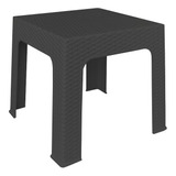 Mesa Lateral Centro Tipo Rattan Exterior Negro O Chocolate