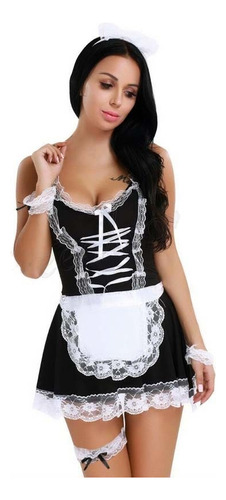 Sexy Maid Costume Cosplay Lingerie Set 6-pis