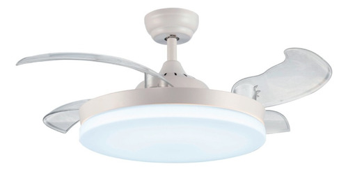 Ventilador Techo 428a Blanco Palas Retráctil Led Cuo 3 Laft