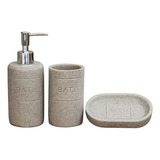 Set De Baño Bath X 3 Piezas Dispenser, Vaso, Jabonera