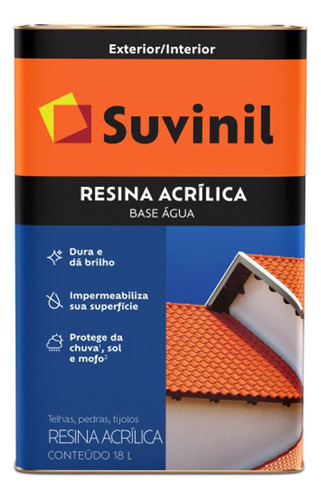 Resina Acrilica Base D'água Incolor 18l Suvinil