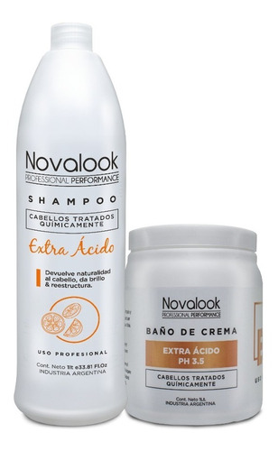 Shampoo Baño De Crema Novalook Combo X2 Extra Aci Kit Grande