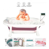 Bañera Tina Plegable Bebe Portatil C/termometr Y Soporte Red