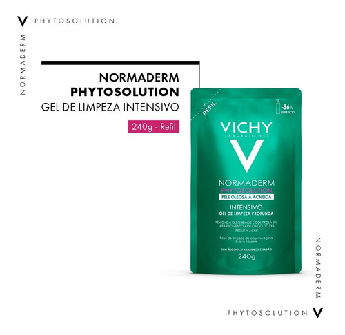 Gel De Limpeza Normaderm Phytosolution Anti-acne Com Ácido Salicílico Refil 240g Vichy