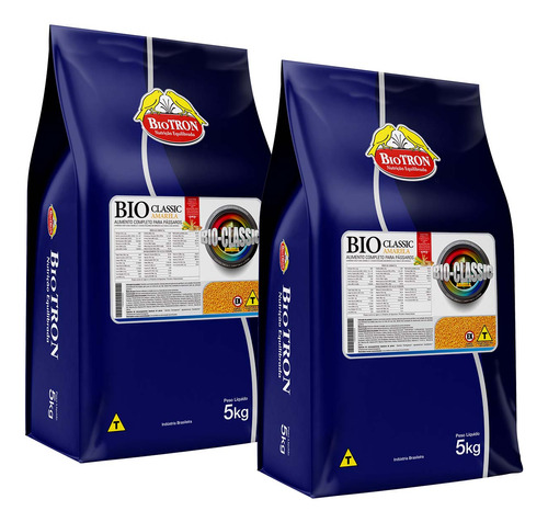 Kit 2 Bioclassic Amarela 5kg Ração Extrusada Luteína Canário