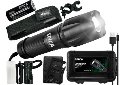 Linterna Tactica Led Spica X12 Bateria Herramienta 12000 Lm