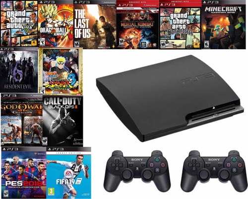 Sony Playstation 3 Slim 500 Gb 99 Jogos+ 2 Controles